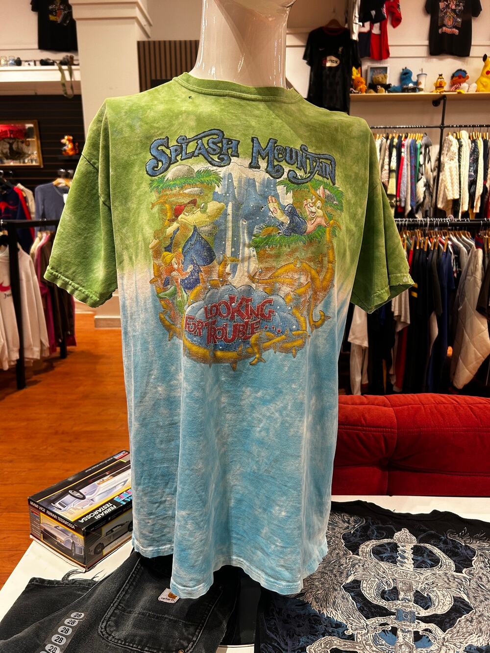 Disney Splash Mountain Looking For Trouble Vintage Tie Dye Shirt Size XL